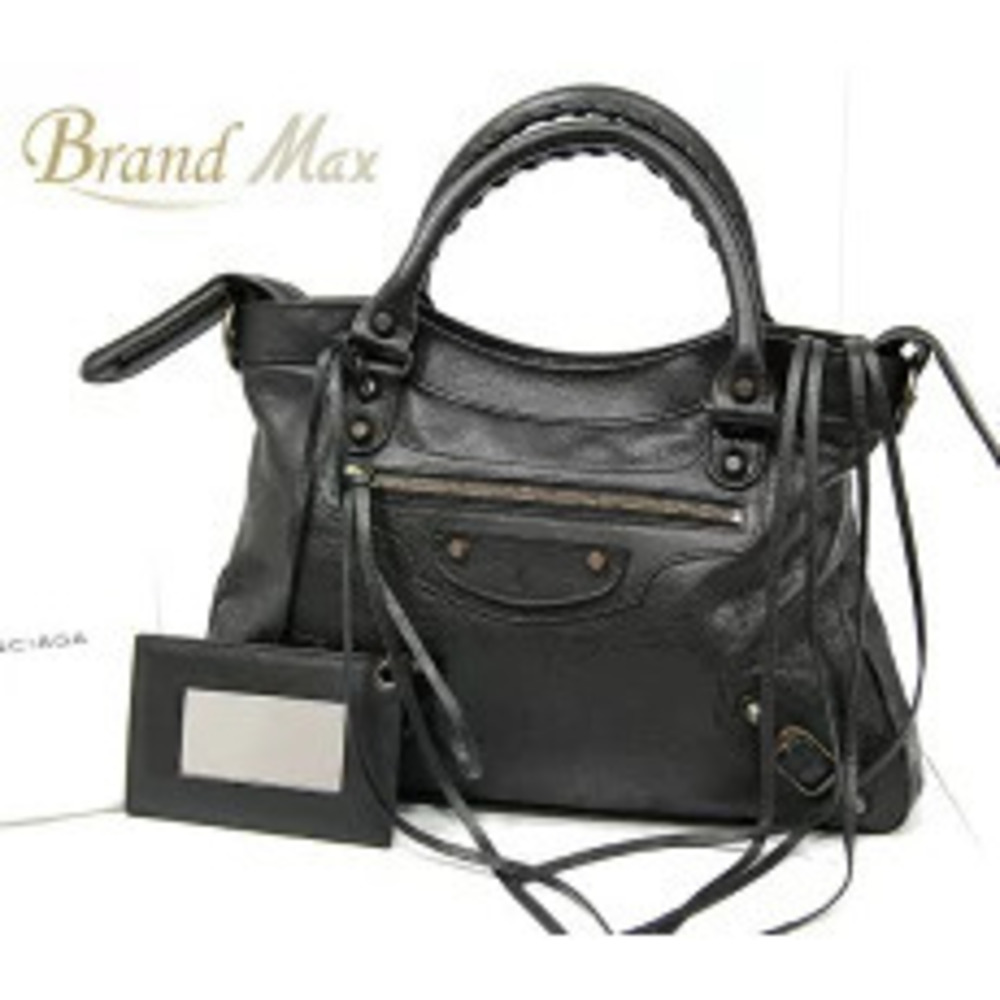 Balenciaga Editors Bag The Town Handbag Shoulder Black Processed Lambskin